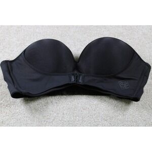 Strapless Black Bra Womens 34 Medium 34/75 Push Up Underwire‎ Convertible Nylon